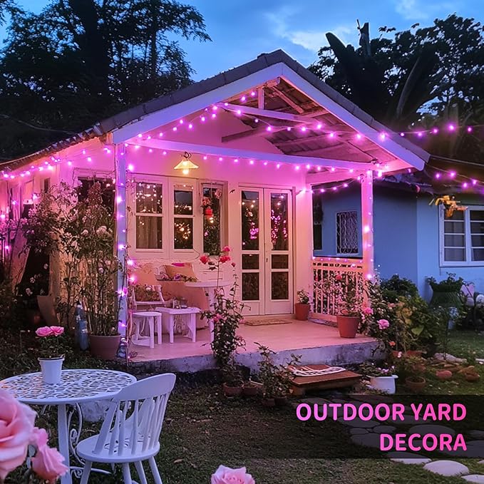 JMEXSUSS 600 LED Pink Christmas Lights for Decorations, 168ft Pink String Fairy Lights Indoor Outdoor Clear Wire for Girl's Room Bedroom Brithday Party Yard Decor