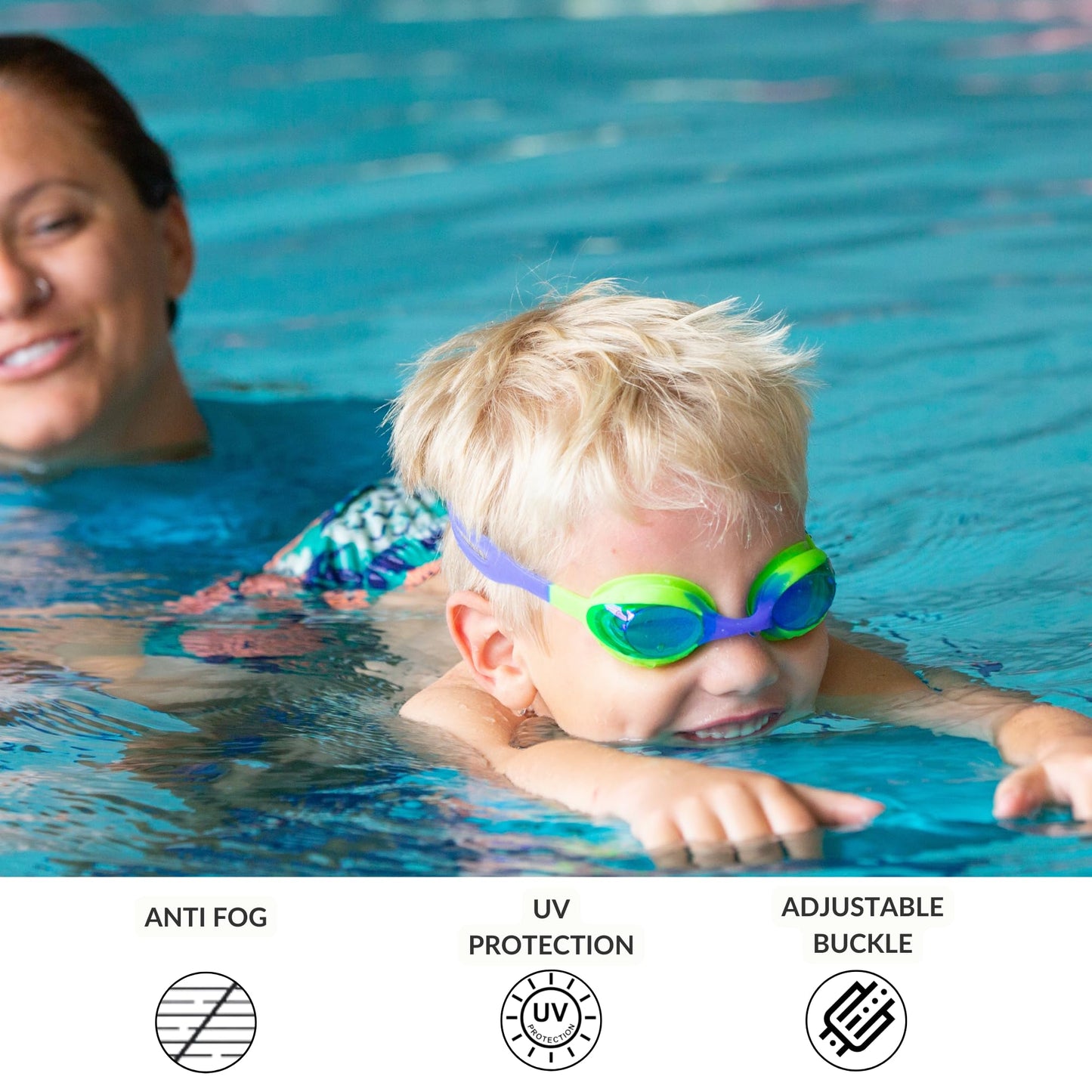 Sporti Unisex Junior Swimming Goggles, Swim Goggles for Kids, Safety for Pool, Beach, Anti Fog UV Protection, Variety Designs, Cabo Mirrored - Pink Mirror/Pink Lens/Pink Turquoise Multi Frame