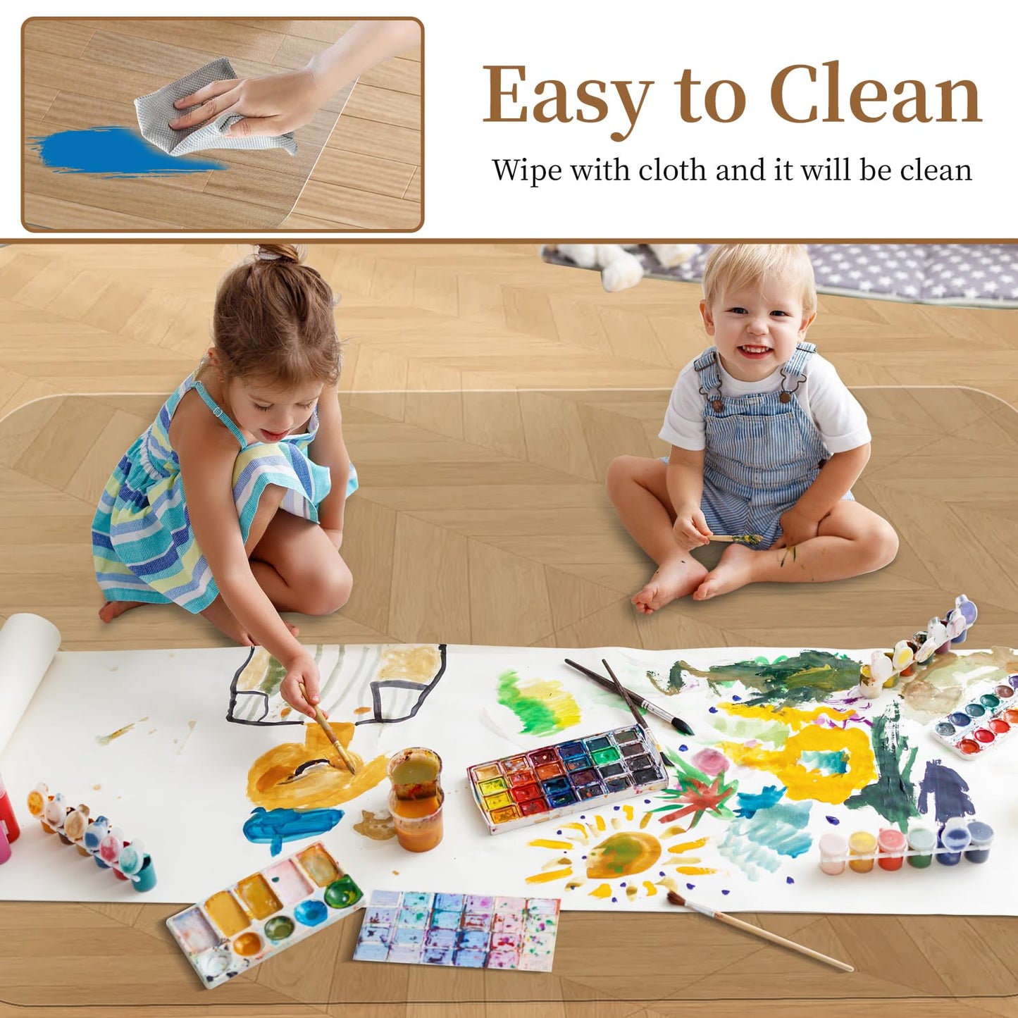 MESHDO Office Chair Mat for Hardwood Floor, 36" X 48" 2 Pack Chair Mat for Hard Floors, PVC Clear Floor Protector Rug Mat for Home and Office, Can't be Used on Carpet