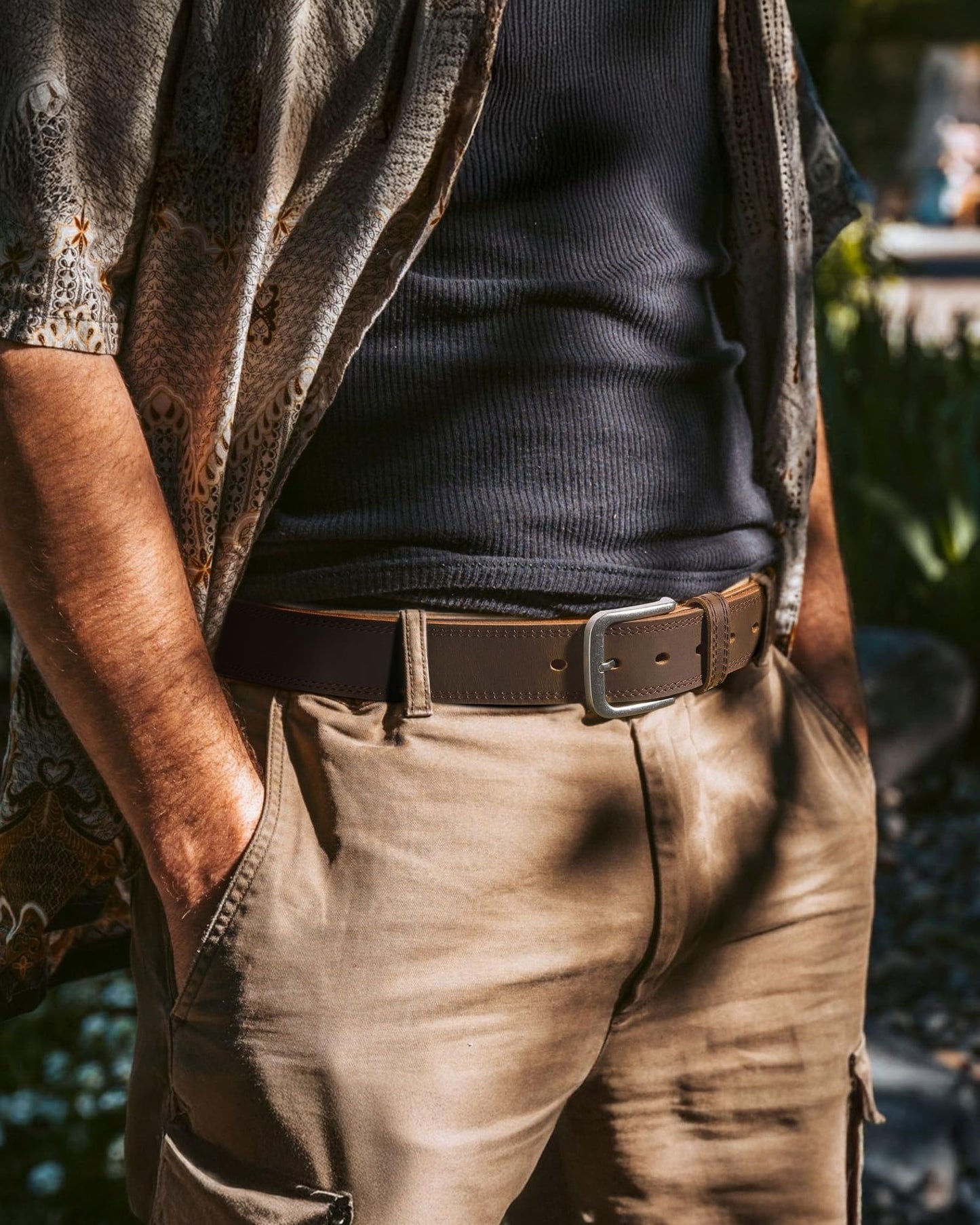 CHAOREN Full Grain Leather Belt for Men, Work Belts for Men Heavy Duty, Daily Wear for Jeans Pants