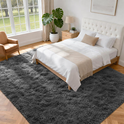 6x9 Area Rug for Living Room: Ultra Soft Fluffy Rug Modern Large Thicked Shag Rug for Bedroom Non Slip Indoor Fuzzy Carpets for Girls Kids Room Nursery Dorm Home Decor Grey