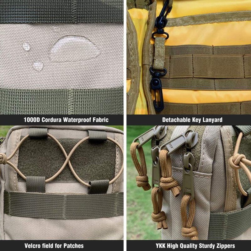 ROARING FIRE Ember Pro MOLLE EDC Utility Organizer Pouch is Small and Compact to Carry Knives, Flashlights, Pens, a Small notebook, EDC Gear, USB Cables, Earphones, Power Bank and etc
