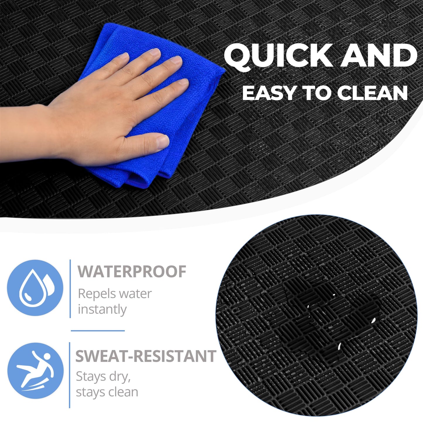 HulkFit Puzzle Exercise Mat, 1 Inch EVA Interlocking Foam Floor Tiles Workout Mat for Home Gym Equipment, MMA, Gymnastics, Shock-Absorbing Workout Mat for Garage Flooring and Apartments, 18 Tiles