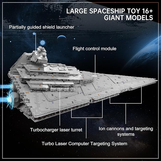 13135 Super Star Destroyer Model Imperial-Class I Star Destroyer Building Toy 11885+Pcs Collectible Buildable Highly Detailed Starship Construction Set Build and Play Awesome Toy Building Kit