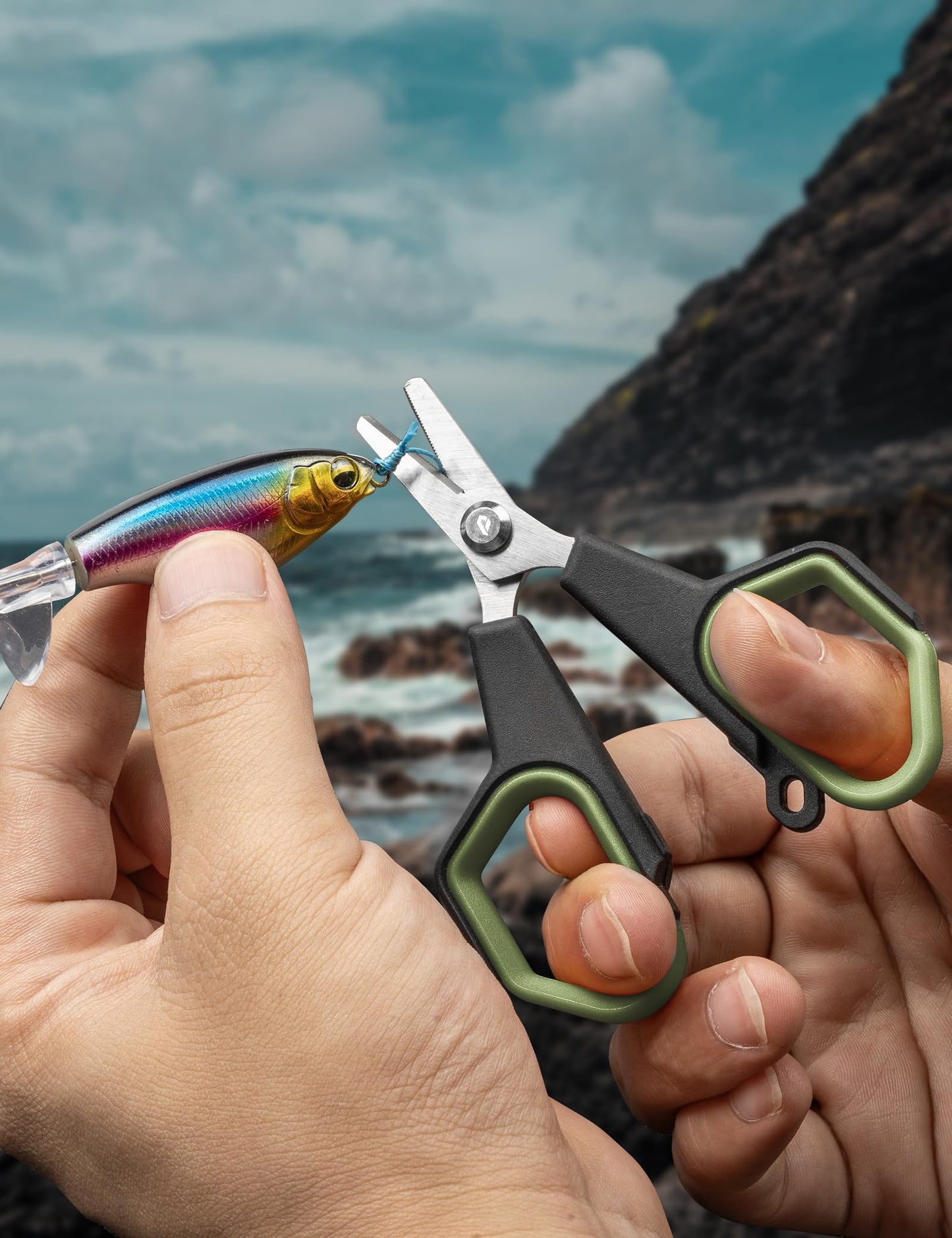 Pullther fishing 2pc Fishing Scissors,3.9" Stainless Steel Fishing Line Cutter for Fishing Braided Line,Non-Slip Grip Small Fishing Scissors for Saltwater