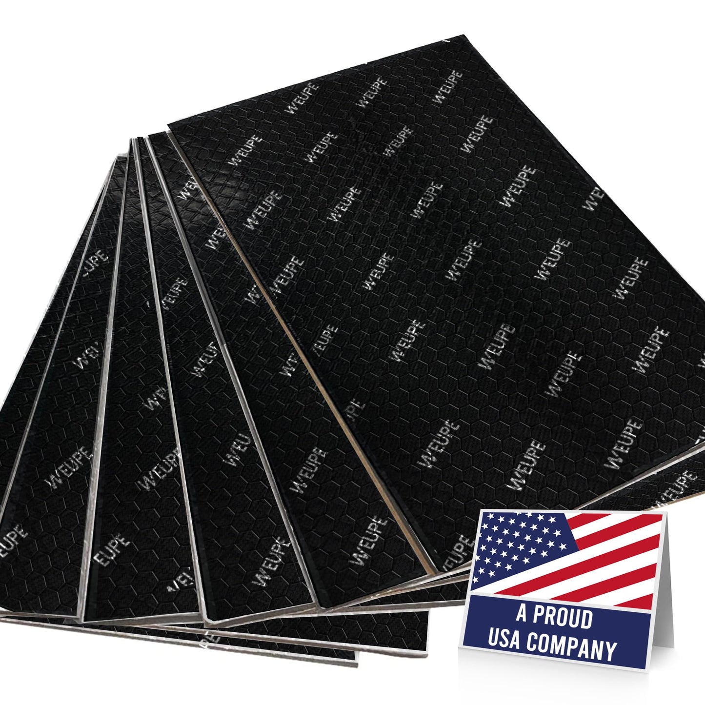 WEUPE Sound Deadening Mat for Cars, 80 mil 5 sqft, Butyl Automotive Sound Deadener, Noise Insulation Dampening Material for Car Trunk, Speaker, Door, Floor and Ceiling, Black