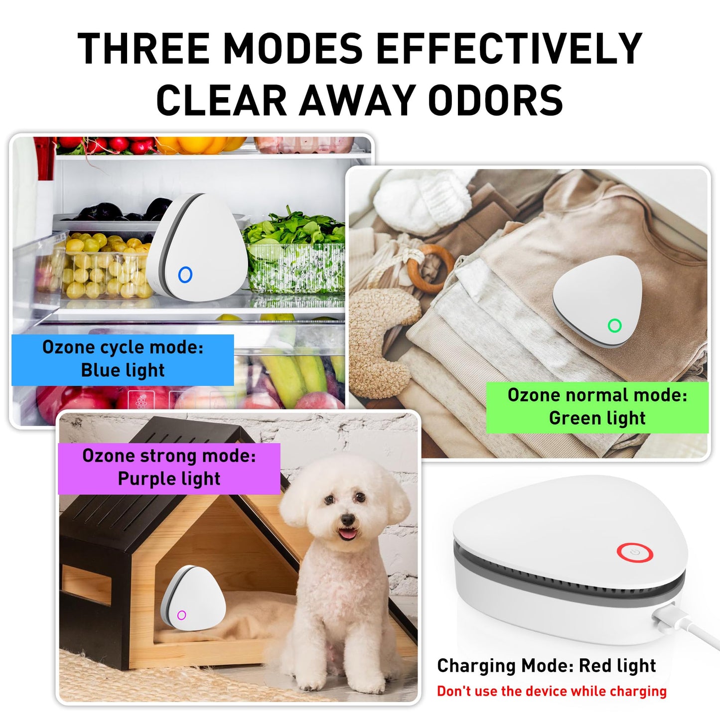 VANSU Mini Battery Powered 20mg/h Ozone Machine for Hunting Home Shoes cabinet Fridge Cat litter(green)
