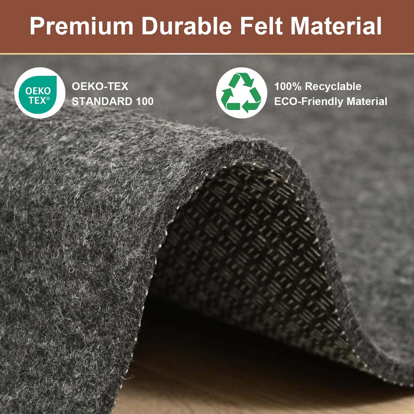 YJ.GWL 3x5 Feet Non Slip Rug Pad 1/4 inch Thick Felt and Silicone Backing, Dual Surface Cushion Rug Gripper for Hardwood Floors, Carpet Liner Keep Rugs in Place, Anti Skid Mat for Under Area Rug