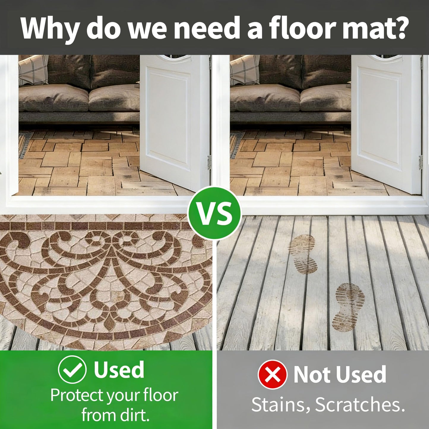 WOYUO Half Circle Door Mat 20"x31.5" Non-Slip Washable Welcome Mat, Low Profile Front Door Mat Semicircular Entrance Doormat, Dirt Trapper Floor Mat (Brown Marble Pattern, 24"x 36" Large Half Round)