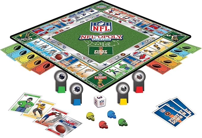 MasterPieces Kids &amp Family Board Games - NFL Opoly Jr. - Officially Licensed Board Games for Kids &amp Family