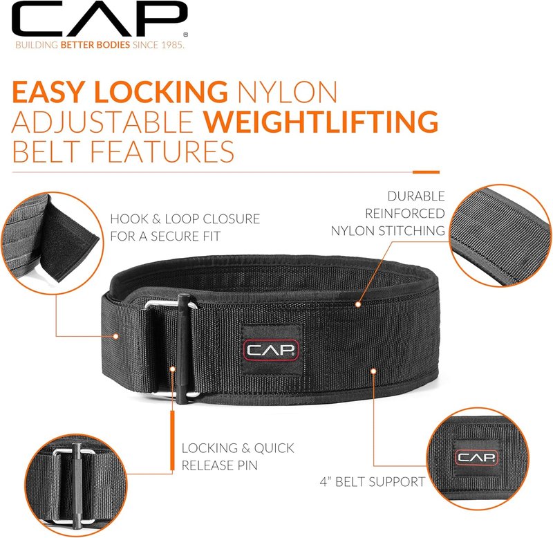Premium Nylon Weightlifting Belt - Adjustable Support for Enhanced Lifting | Multiple Sizes Available