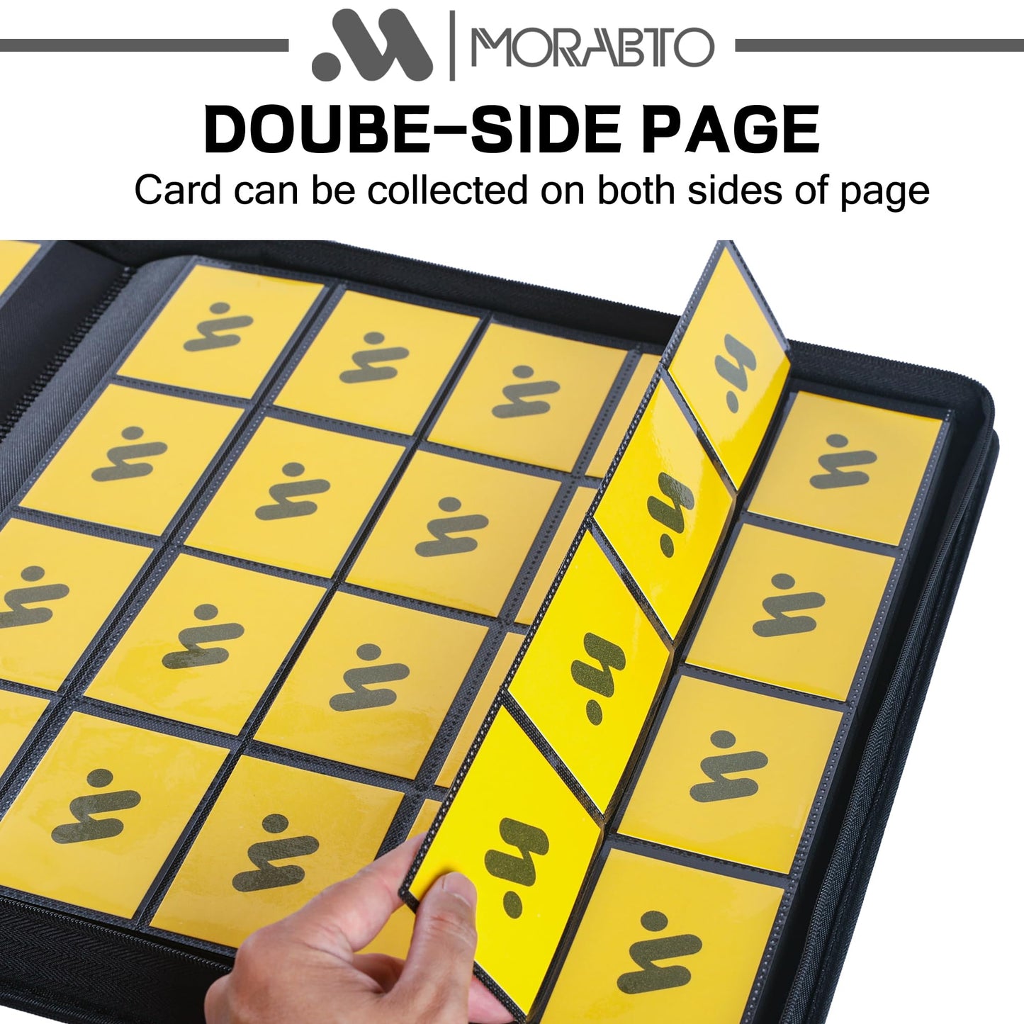 MORABTO Card Binder 20 Pocket,Trading Card Binder Holds up to 2000 Cards with 50 Sleeves,Zipper Card Holder Album Compatible with TCG Card/Game Cards/Sports Card