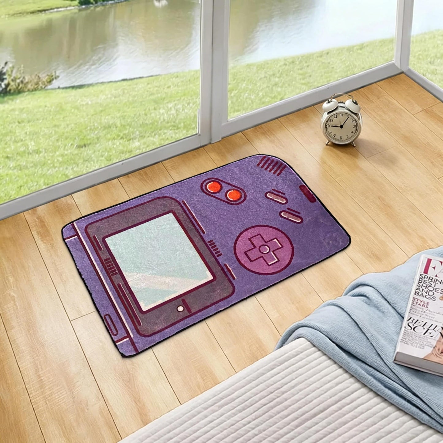 dovfa Gaming Rug for Boys Room, Gamer Rugs, Soft Rug for Bedroom, Better Non-Slip Backing, Washable & Easy Clean, Retro Game Console Faux Wool Rugs, Aesthetic Home Pad, Gift for Teens Kids, 32"X20"