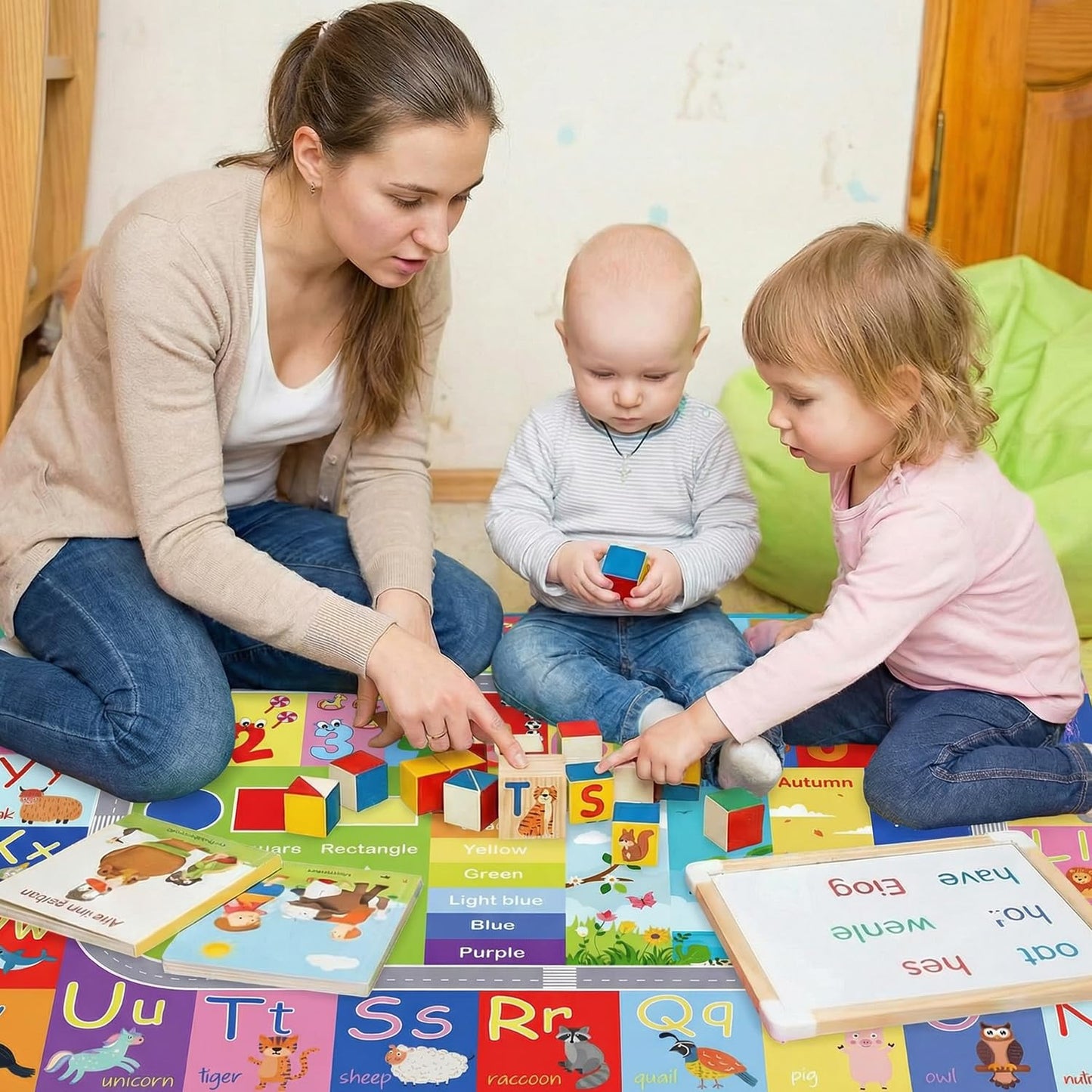nanshiba ABC Kids Rug, 59" x 39.4" Alphabet Non-Slip Floor Mat