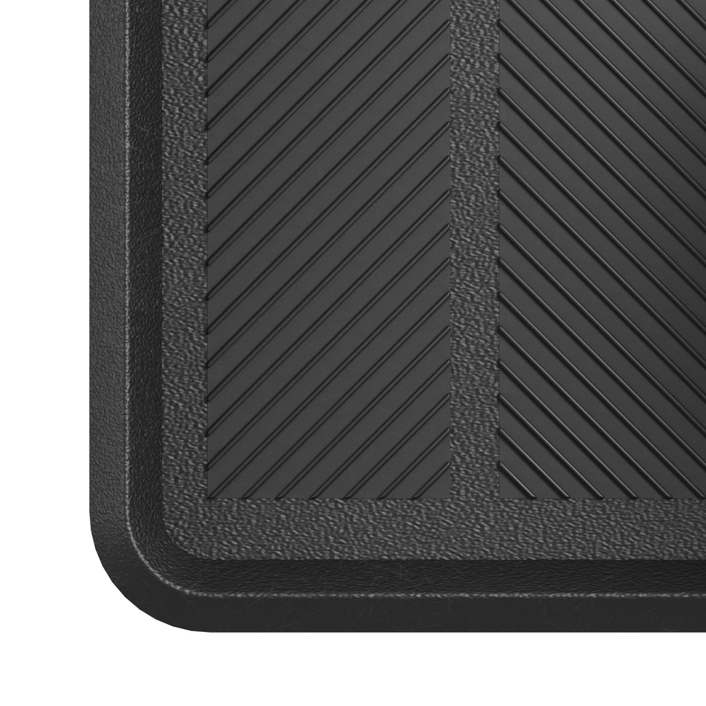 Ottomanson Heavy Duty Rubber Floor Mat – Non-Slip, Waterproof, Easy to Clean – Boot Tray Utility Mat for Shoes, Boots, Entryway, or Pet Feeding Area – Durable, Hose Washable – 16" x 32", Black
