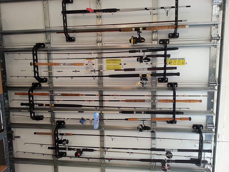 Cobra Garage Door Storage Rack | 21" Black ABS Plastic Fishing Rod Holder - Ultimate Organizer for Fishing Gear
