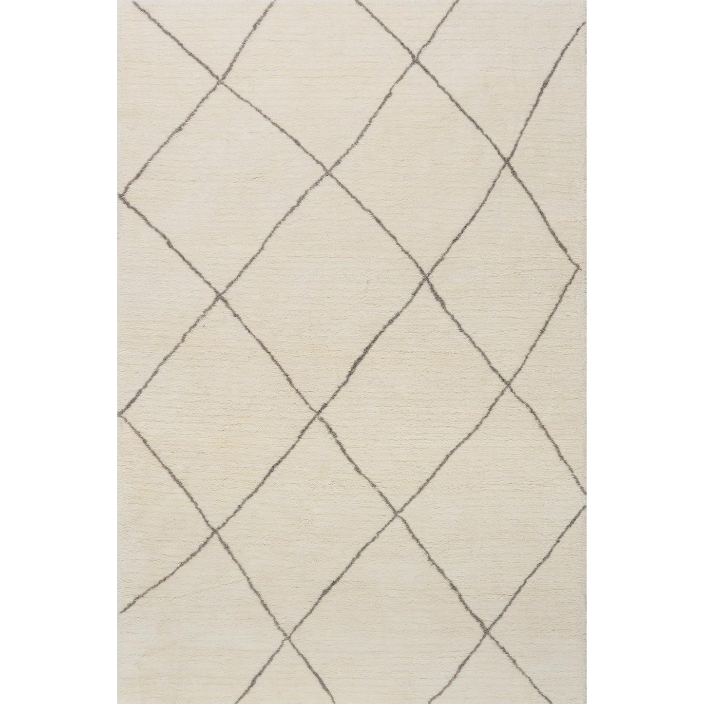 Rugs USA Beachwood Ivory/Grey, 6' x 9', Handmade, Trellis, Wool, Soft and Cozy, High Traffic, Stain Resistant, Easy Clean, Durable Area Rug for Bedroom, Living Room, Dining, Den, Foyer, Entryway