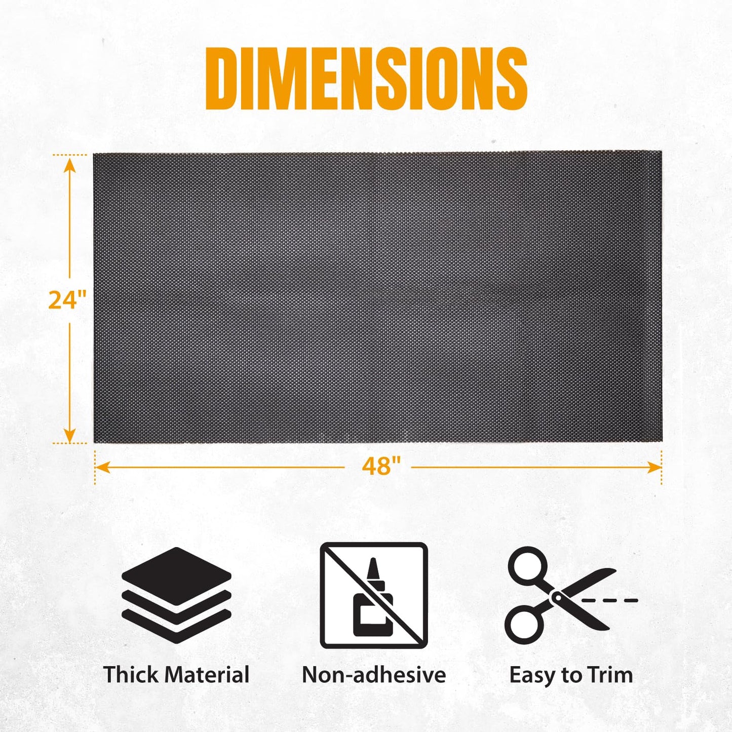 POWERTEC Non Slip Mat Anti Slip Mat, Heavy Duty Grip Mats, 24" x 48" Non Slip Pad Tool Mats for Workshop, Cabinet, Workbench Pad, Nonslip Drawer Shelf Liner, Woodworking Router - 2PK, 71014-P2