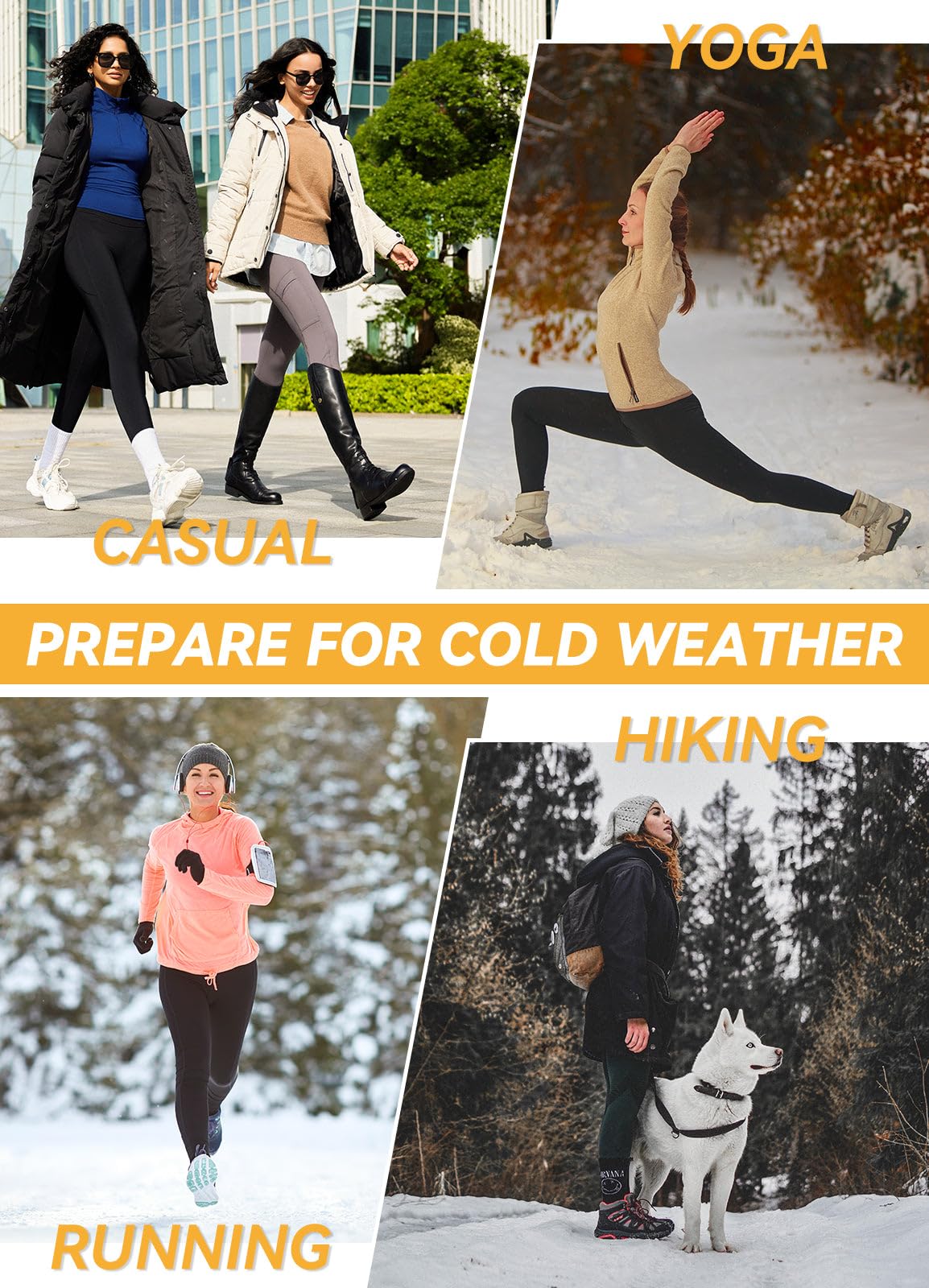 baleaf Women's Fleece Lined Leggings Water Resistant Thermal Winter Warm Tights High Waisted with Pockets Running Gear Dark Brown XS
