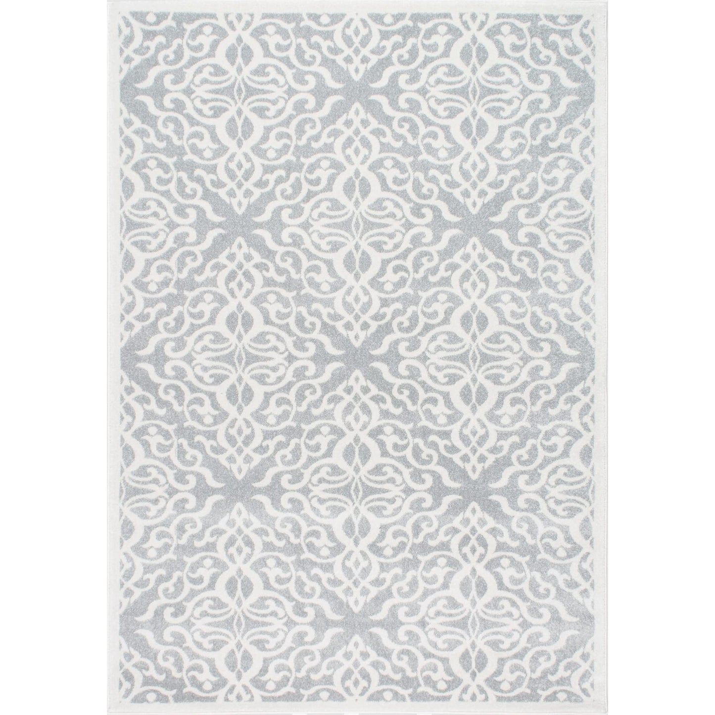 Nuloom Jaime Grey/Ivory, 6'7" x 9', Vintage Trellis, Soft and Cozy, High Traffic, Stain Resistant, Easy Clean, Durable Area Rug for Bedroom, Living Room, Dining Space, Den, Foyer, Entryway