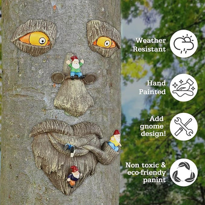 Tree Faces Decor Outdoor, face for Tree Decorations Art Garden Statues,Yard Art Clearance,Whimsical Yard Decor,Whimsical Outdoor Garden,Gardening Gifts,Halloween,Huggers,Funny,Scary,gnome