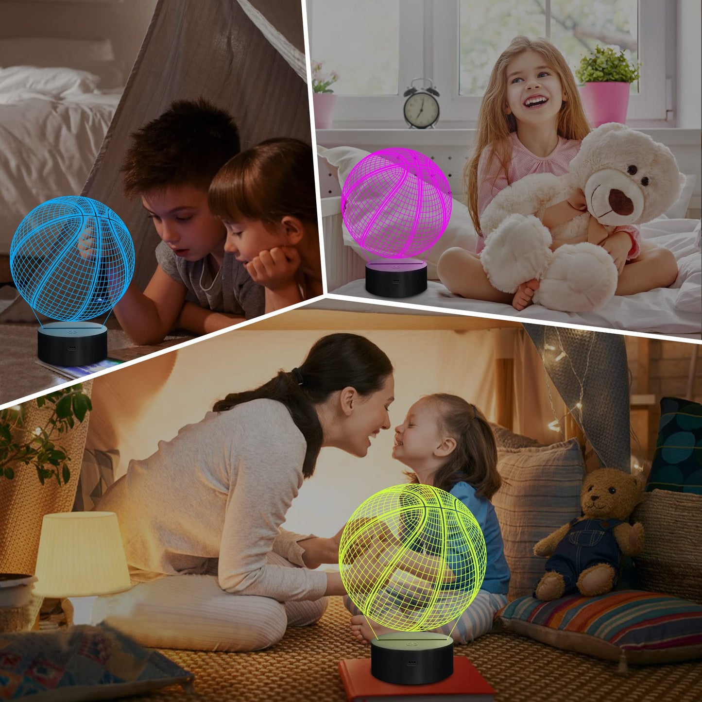 Lampeez Basketball Night Light Kids 3D Optical Illusion Lamp with 16 Colors Changing Remote Control Birthday Xmas Valentine Gifts Idea for Sport Fan Boys Girls
