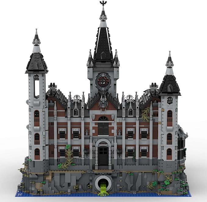 Haunted Asylum Madhouse Building Blocks - MOC Horror Castle Modular Medieval Castle Architecture Set Home Office Decor and Creative Gift for Adults in Halloween(6755pcs)