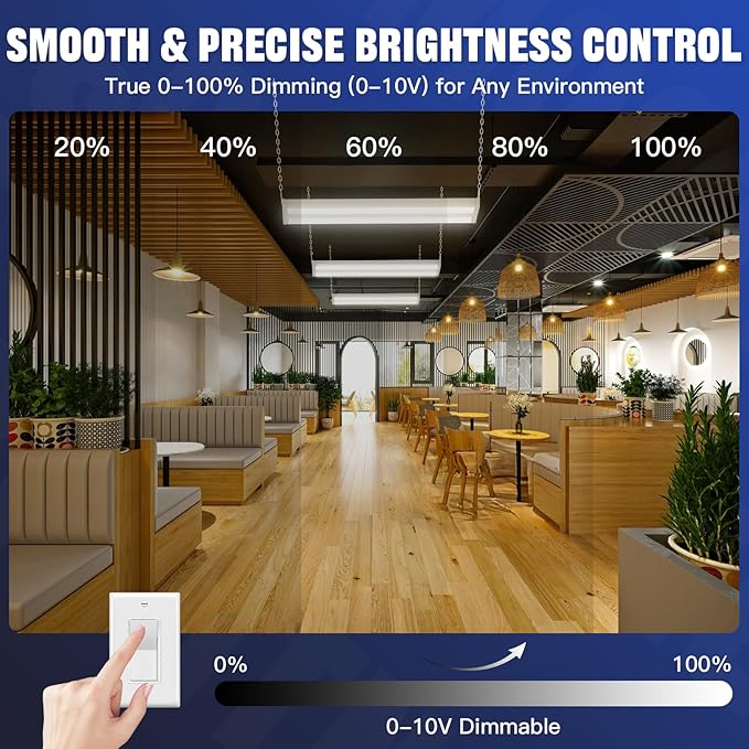 JTT 300/240/200W LED Linear High Bay Light, 45000LM Linear High Bay Shop Light Commercial 120-277V, 4/5000K Lights Shop Workshop Store Commercial Supermarket Warehouse Basement, 1-Pack ETL