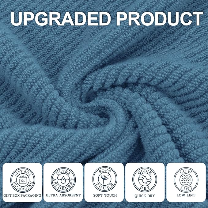 VOOVA & MOVAS Bath Towels Set of 4, Large 30" x 56"