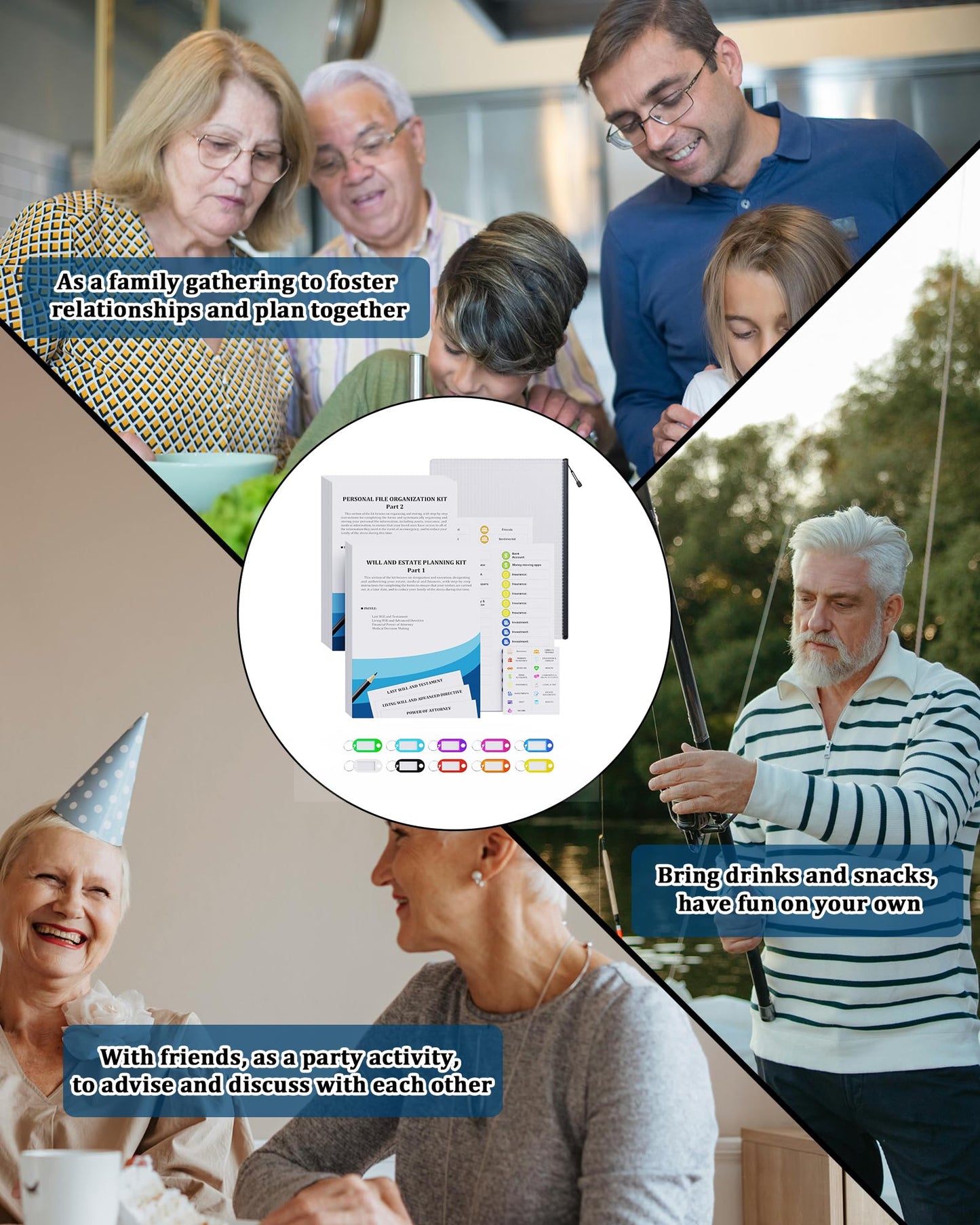 Estate Kit - Personal File Organization Kit and Estate Planning Kit, Systematic Organisation of Document Organizer and Planning, Detailed Instructions for Living Wills, Last Wills and testaments, POA