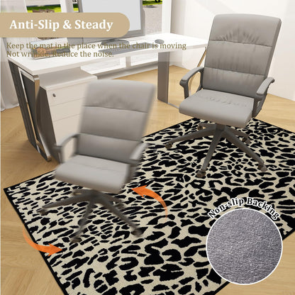 Office Chair Mat for Hardwood Floor, 48"x36" Easy Glide Computer Desk Mat Protector for Rolling Chair Under Desk Rug Nonslip Backing, Machine Wash, (Modern)