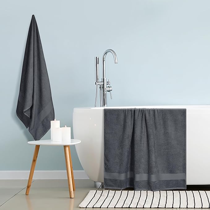 GLAMBURG Premium Cotton Oversized 2 Pack Bath Sheet 35x70-100% Pure Cotton