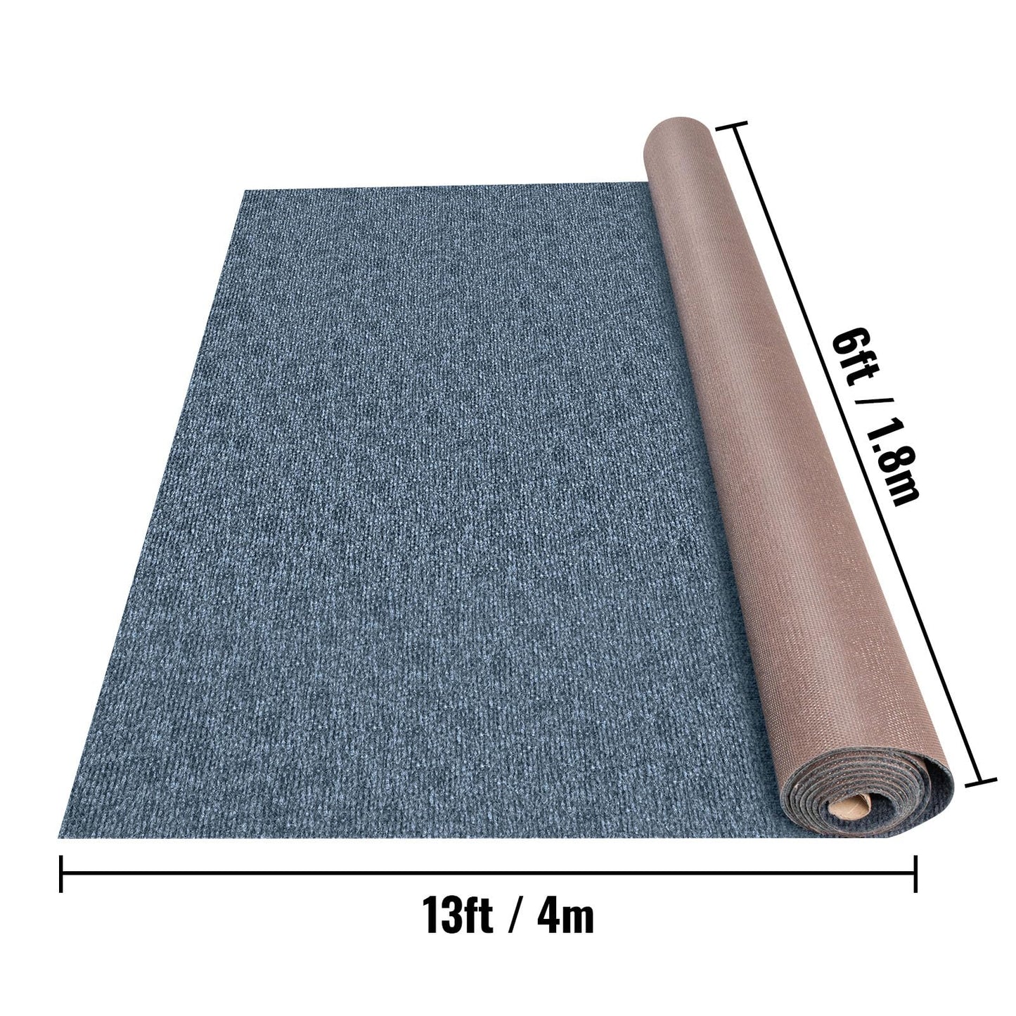 Happybuy 6 ft x 13 ft Grey Marine Carpet for Boats Waterproof - 0.18" Thick Indoor Outdoor Rug Carpet Roll for Home Patio Porch Deck