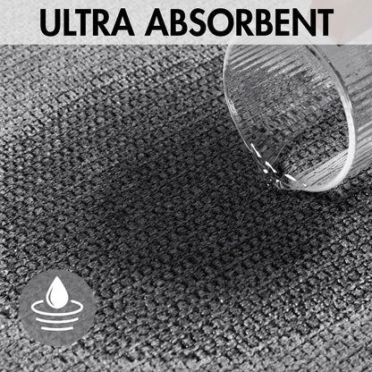 MIULEE Set of 2 Ultra Thin Bathroom Rugs, Rubber Bath Mats for Bathroom Non Slip, Quick Dry Absorbent Bath Rug Machine Washable, Fit Under Door, Shower, Sink, Home Decor, Grey, 17x27 Inch