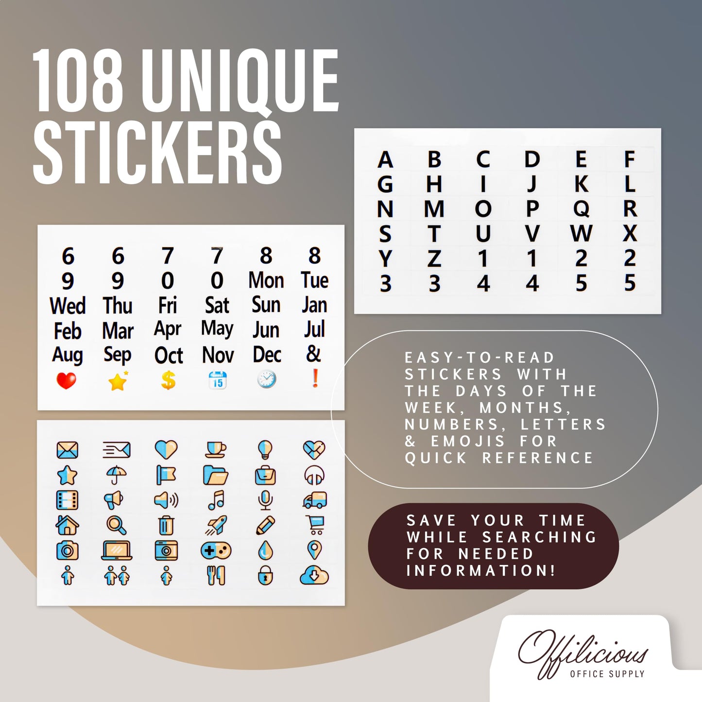 25 Heavyweight Manila Index Card Dividers 4x6 - Index Organizer Dividers with Tabs & 108 Stickers for Recipe, Note, Monthly Index Cards 4x6 & Card Stock
