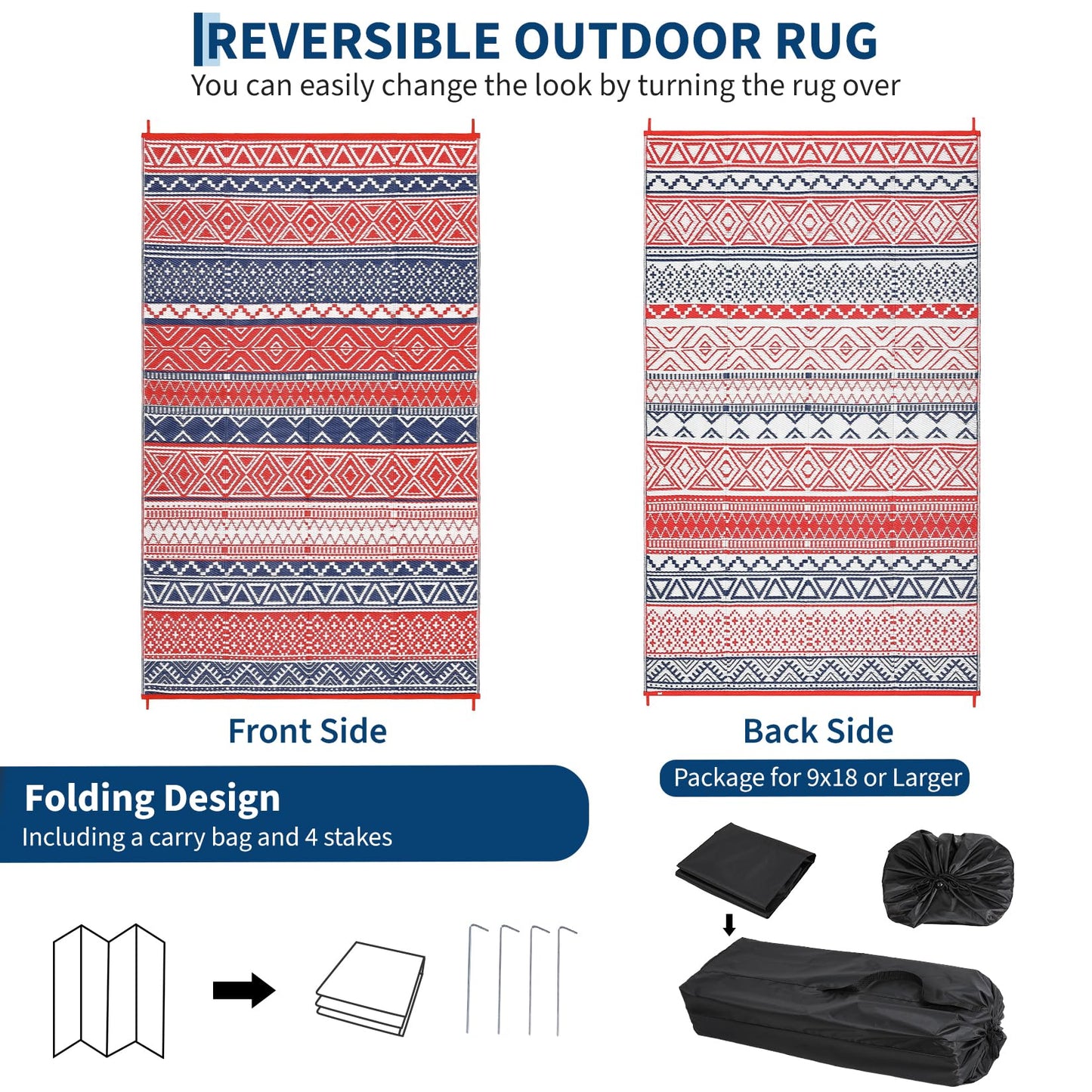 Garvee Outdoor Rug,Outdoor Plastic Straw Rug,Outdoor Rugs 8x10 for Patios Clearance Waterproof Patio Rug, Camping Rugs for Outside Rv,Grey Recyclable Woven Rugs for Yard, Deck
