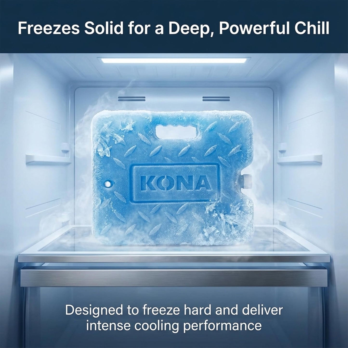 Kona Blue Ice Large Ice Packs for Coolers - Long Lasting Design - Refreezable Reusable Cooler Ice Pack (2)