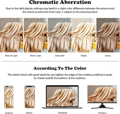 NEWCOSPLAY Super Soft Queen Blanket Brown Premium Silky Flannel Fleece Leaves Pattern Lightweight Bed Blanket All Season Use (Brown, Queen(90"x90"))