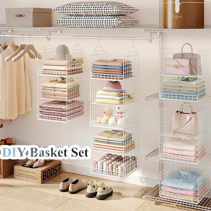 5 Tier Hanging Closet Organizer Separable Hanging Closet Shelves