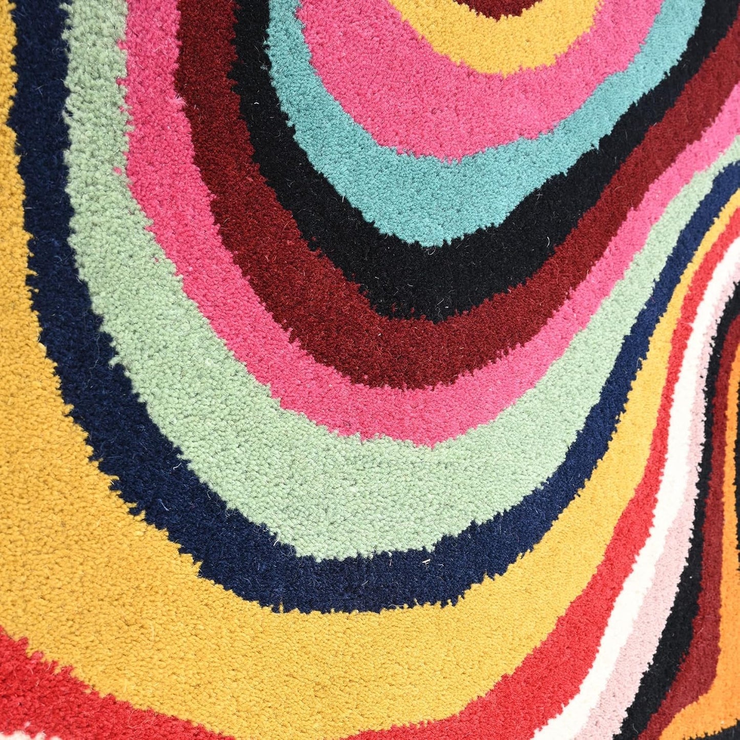 TTC THREAD & TEXTURE CARPET Crafted with Care: Premium Hand-Tufted Wool Carpets Irregular Shaped Handmade Area Rugs, Living Room, Bedroom 5' x 8' (U-Shape) Multi3