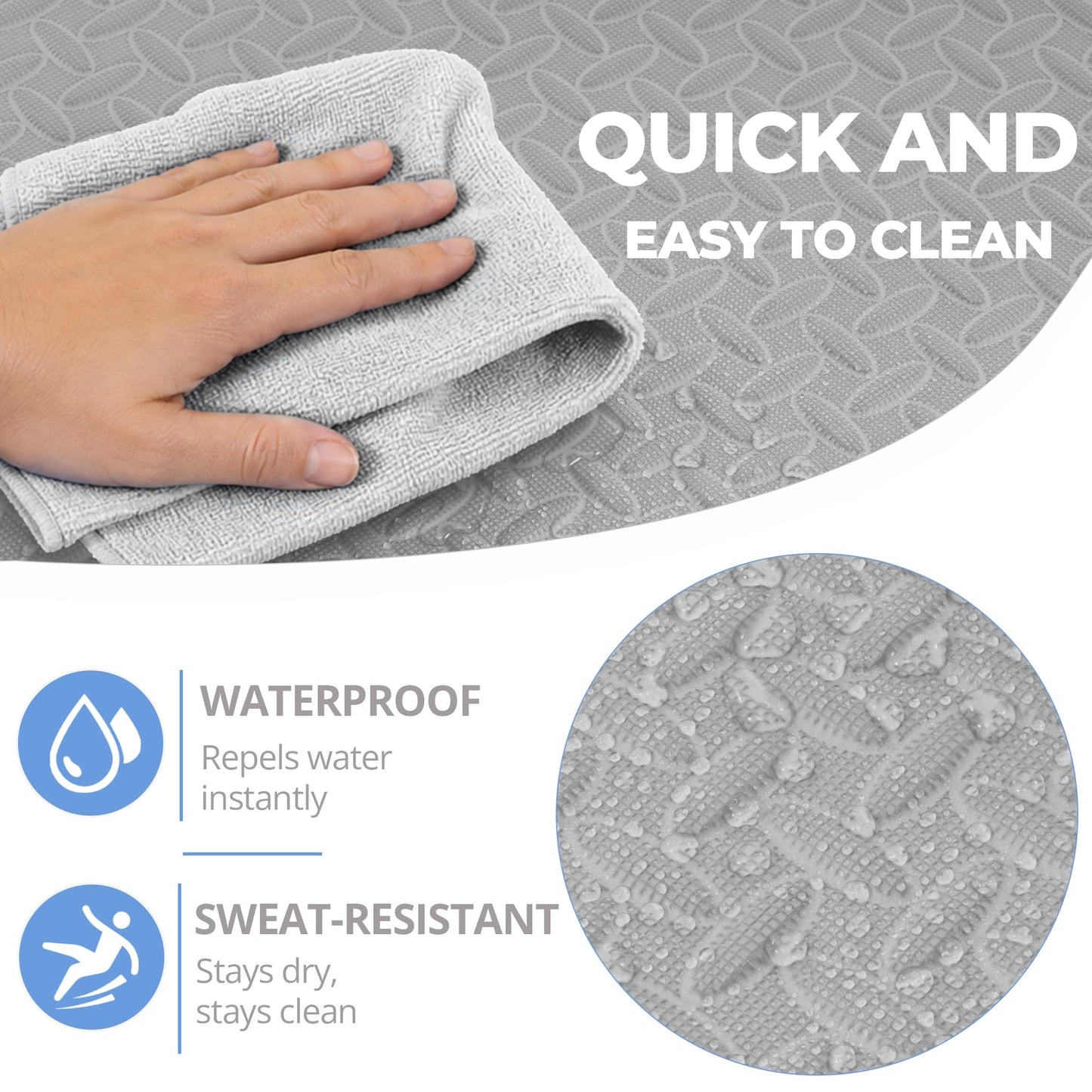 HulkFit Puzzle Exercise Mat, 3/4 Inch EVA Interlocking Foam Gym Flooring for Home Gym, Garage, Apartments, High-Density Shock-Absorbing Floor Tiles for Workout Equipment, MMA, Gymnastics, 24 Tiles