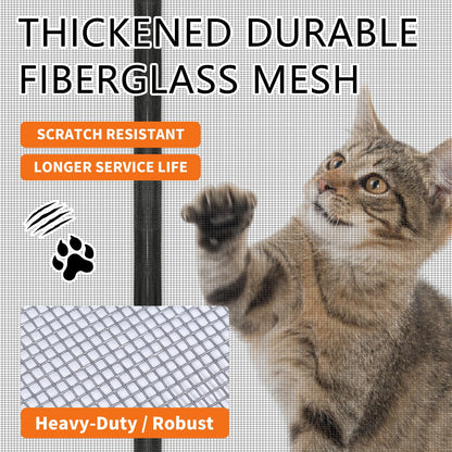 Magnetic Screen Door 38'' x 83'', Heavy Duty Fiberglass Screen Mesh for Summer Use,Hands-Free, Pet & Kid Friendly for Patio Sliding & Front Doors (Gray Summer Screen, Fit Door Size 36''x82'')