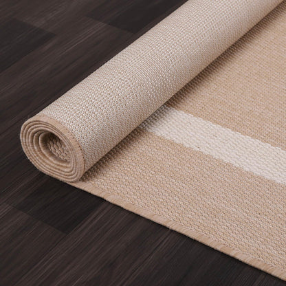 Luul Home Bordered Outdoor Rug 9x12 Washable Outside Carpet for Indoor Patio Porch Waterproof Easy Cleaning Non Shedding Area Rugs Beige 9 x 12