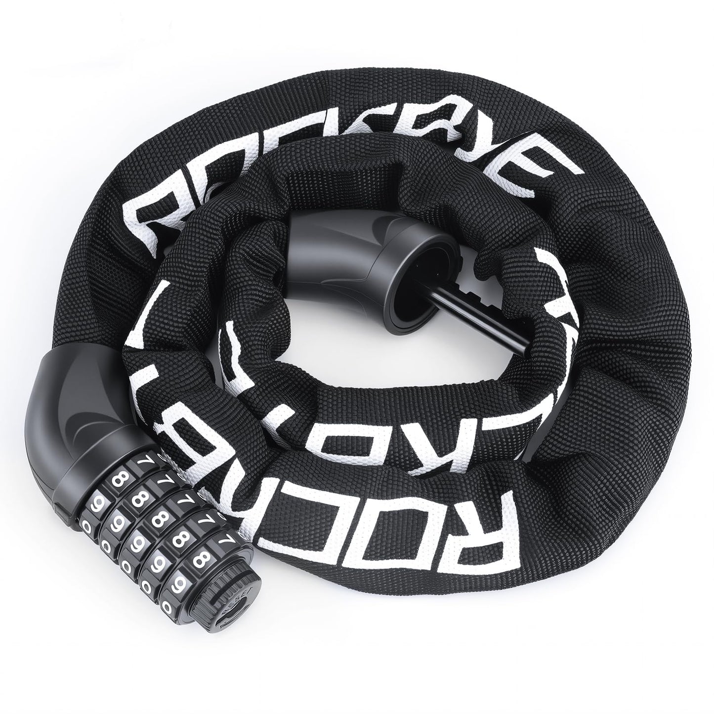 Heavy Duty Bike Chain Lock, 5 Digit Combination Resettable Bike Lock, Anti-Theft Hardened Steel Chain Bicycle Locks Keyless 3.2Ft Long 6mm/0.24" Thick for Bikes, E-Bike, Motorcycle, Motorbike