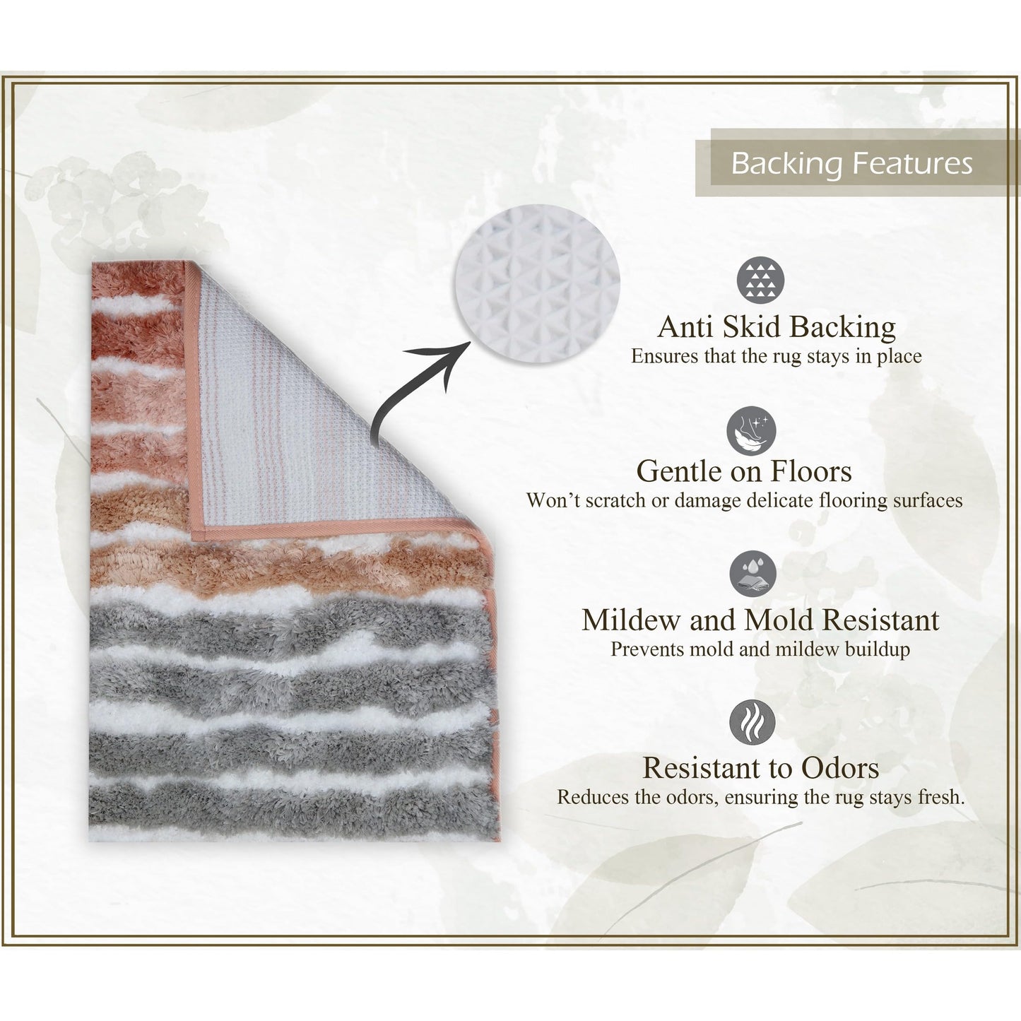 Home Weavers Luxury Toilet Rugs U-Shaped 20x20, Extra Soft and Absorbent Microfiber Bathroom Rugs, Non-Slip Plush Shaggy Bath Mat, Machine Wash Dry, Contour Bathroom Mats for Toilet Base, Coral