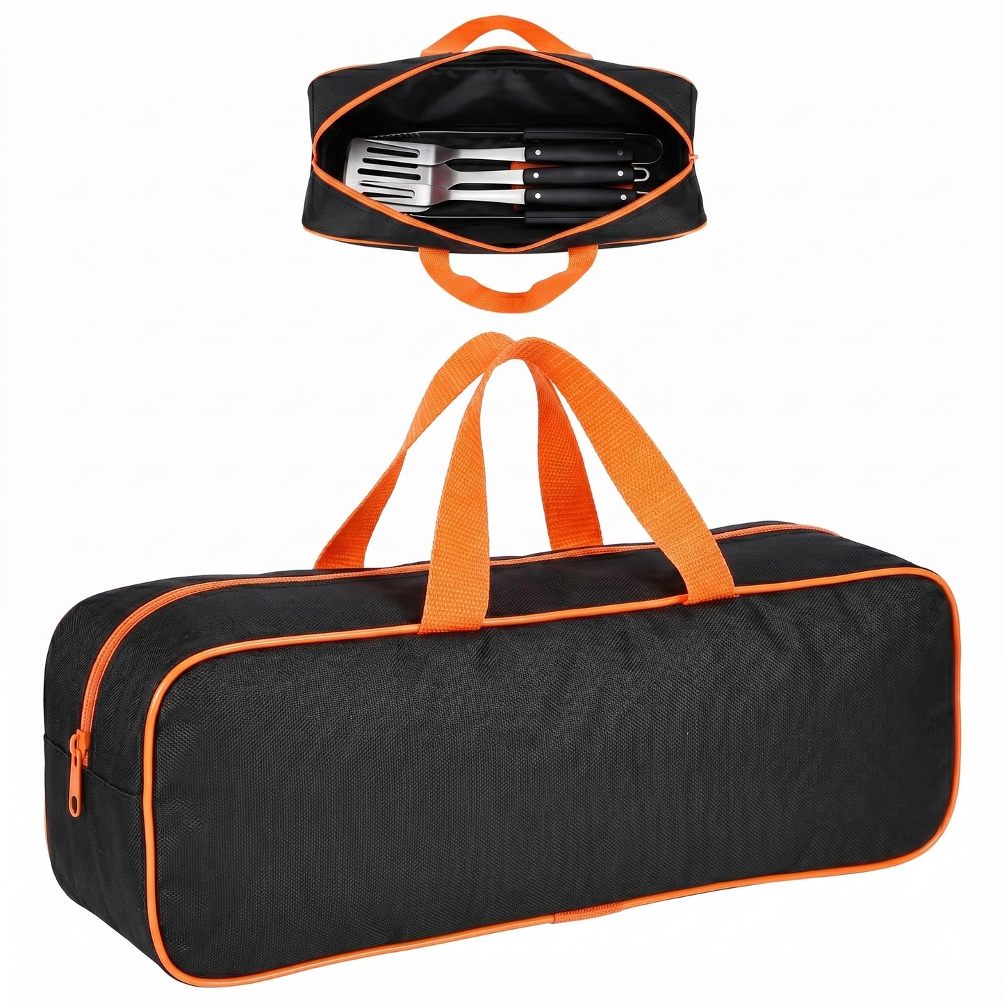 DOITOOL Grill Tool Storage Bag, 14.7" Portable BBQ Tool Organizer Pouch, Outdoor Grill Accessories Storage Carry Bag for Outdoor Camping RV Picnic