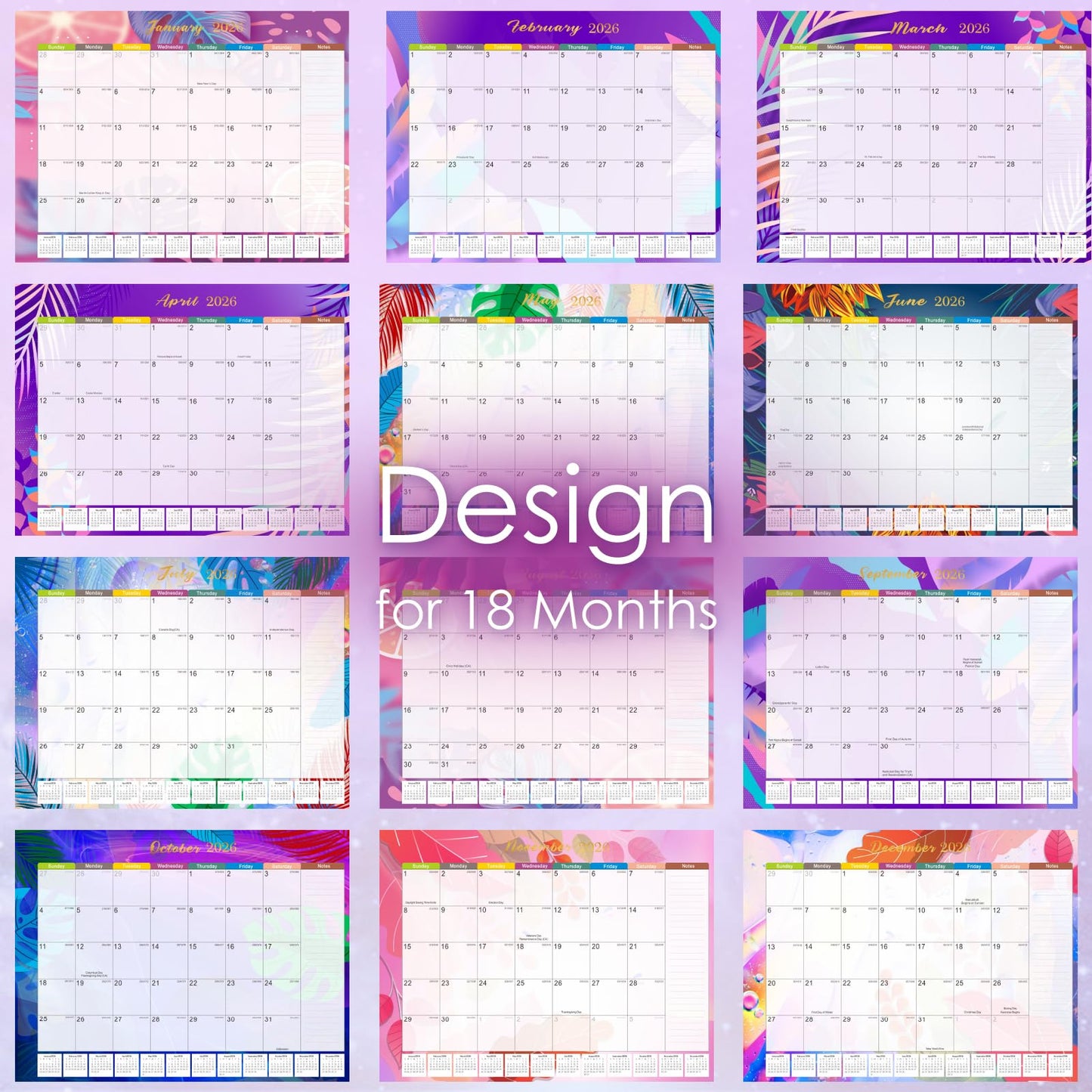 Gannyfer Desk Calendar 2026-2027 - 18 Month Large Desk Calendar 2026, Use January 2026 to Jun 2027, 22" x 17" Desktop Pad Calendar, Office Supplies Perfect for Planning and Organizing In Your Home, School or Office