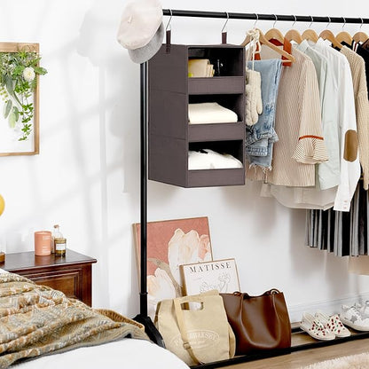 GRANNY SAYS 3-Shelf Closet Organizers and Storage, Foldable Hanging Closet