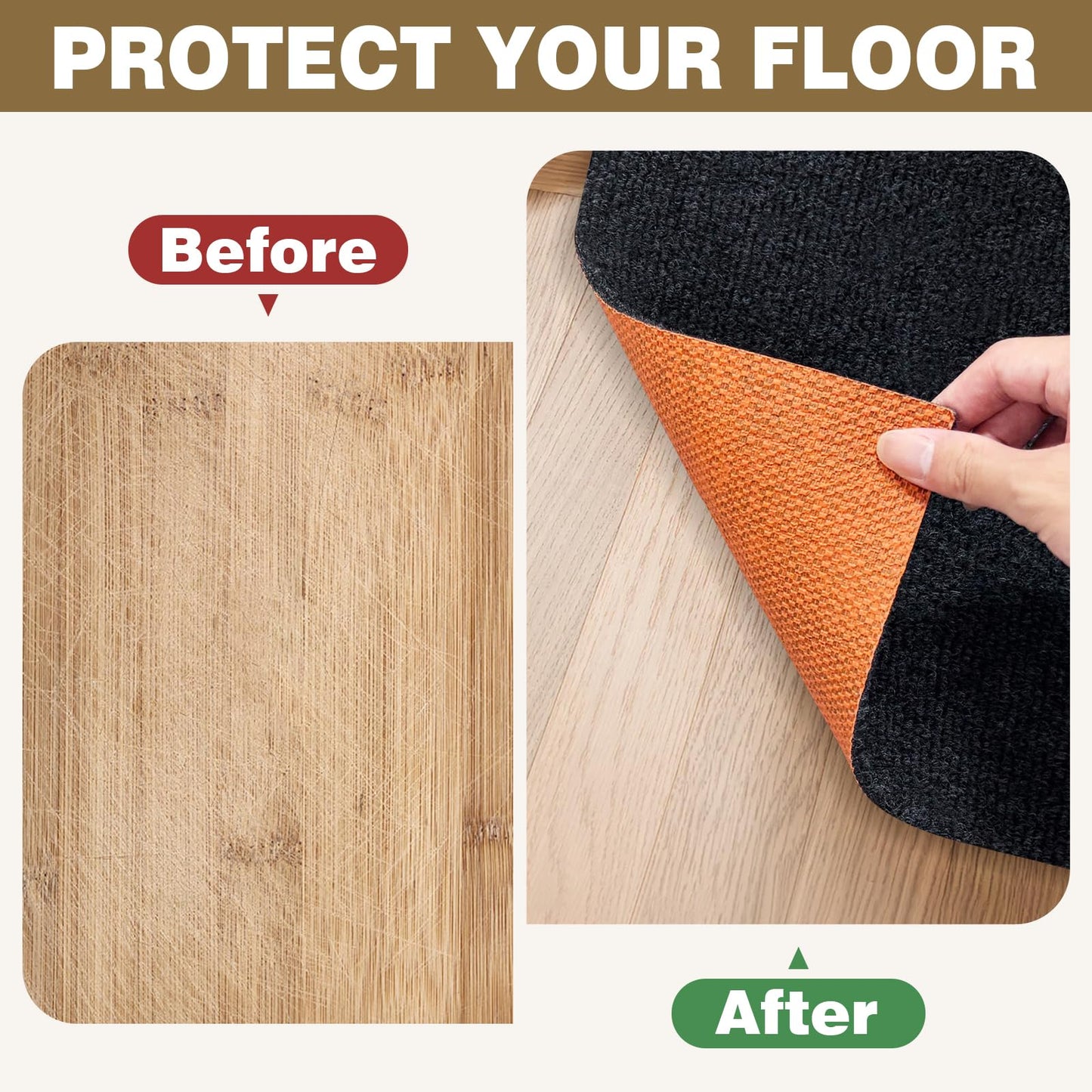 Jtshy Office Chair Mat for Hardwood & Tile Floor, 47 x 35 Inches Chair mat for Carpet Computer Gaming Chair Mat for Anti-Slip,Floor Protector,Noise Cancellation for Home Office,Gray