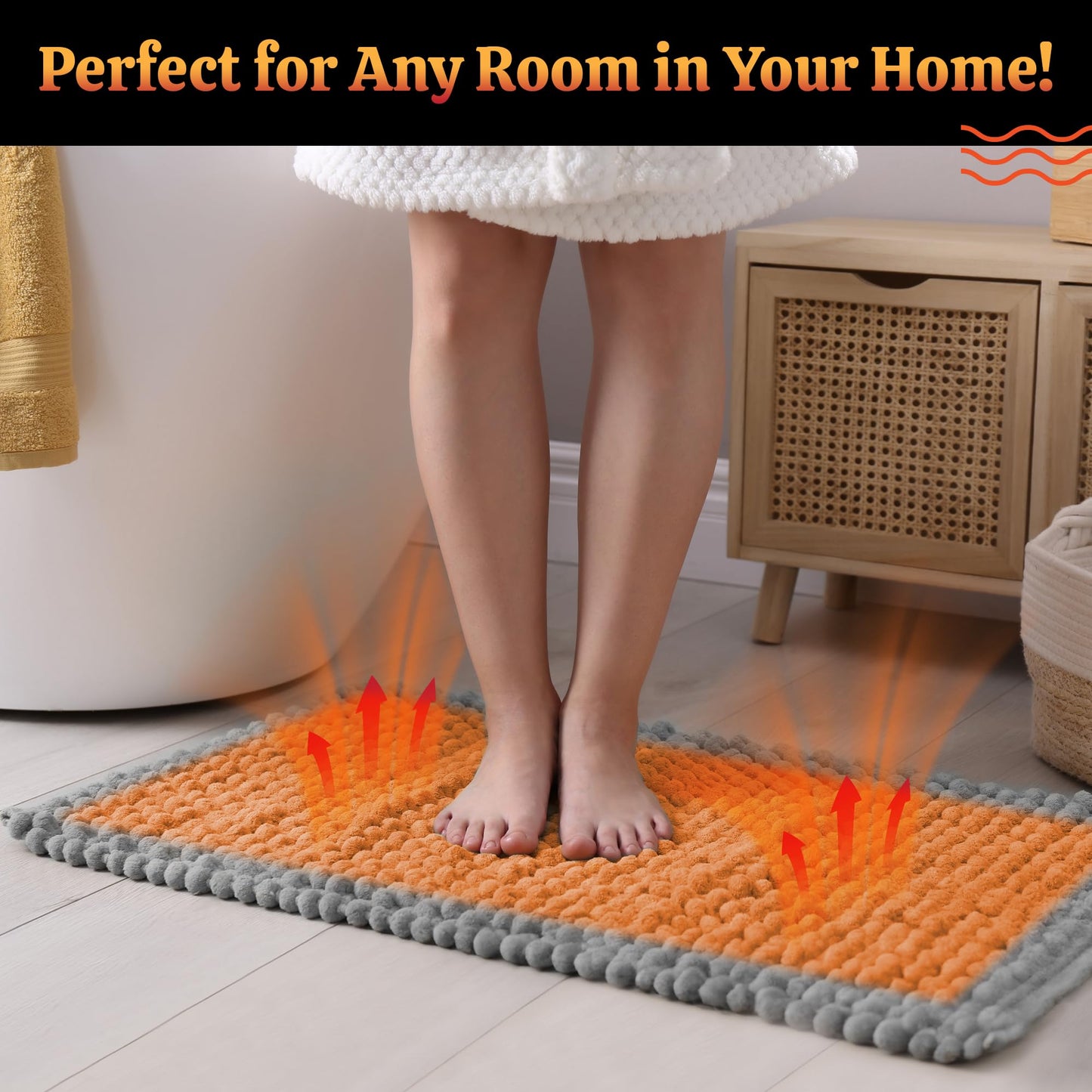 RugHeat Portable Heated Floor Mat, Runner (22x89 inches) Fits Under a 2'x7.5' Runner - Under-Rug Pad for Runner Next to Couch, Heated Rug, Electric Radiant Floor Heater for Area Rugs, Heating Mat